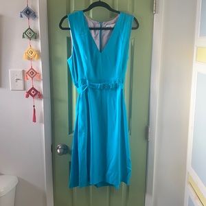 Diane Von Furstenberg Blue Belted Dress